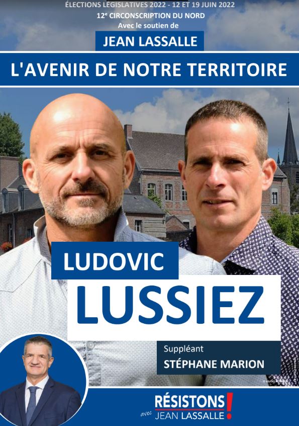 ludovic lussiez affiche legislatives 2022 resistons 12e circonscription nord
