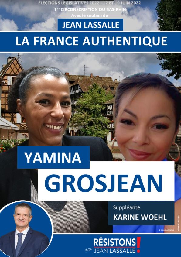 yamina grosjean affiche legislatives 2022 resistons 1e circonscription bas rhin