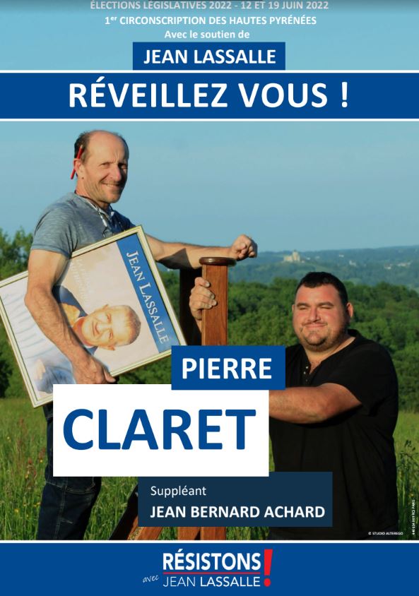 pierre claret affiche legislatives 2022 resistons 1e circonscription hautes pyrenees