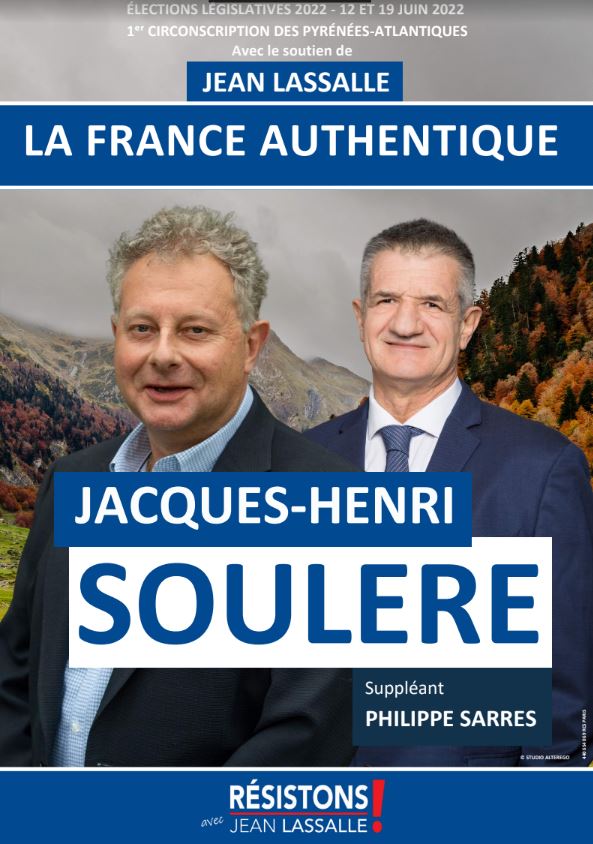 jacques-henri soulere affiche legislatives 2022 resistons 1e circonscription pyrenees orientales