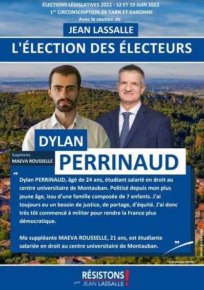 dylan perrinaud affiche legislatives 2022 resistons tarn et garonne 1ere circonscription