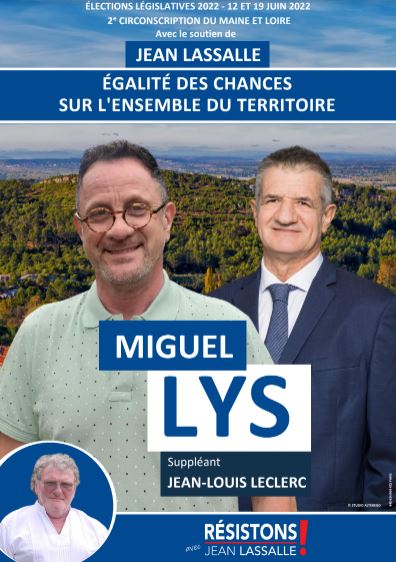 miguel lys affiche legislatives 2022 resistons maine et loire 2eme circonscription