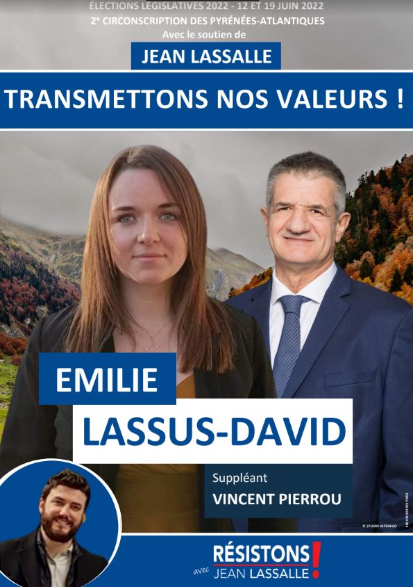 emilie lassus-david affiche legislatives 2022 candidate resistons 2e circonscription des pyrenees atlantiques