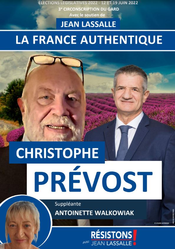 christophe prevost affiche legislatives 2022 resistons 3e circonscription gard