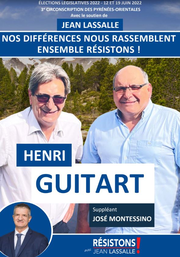 henri guitart affiche legislatives 2022 resistons 3e circonscription pyrenees orientales