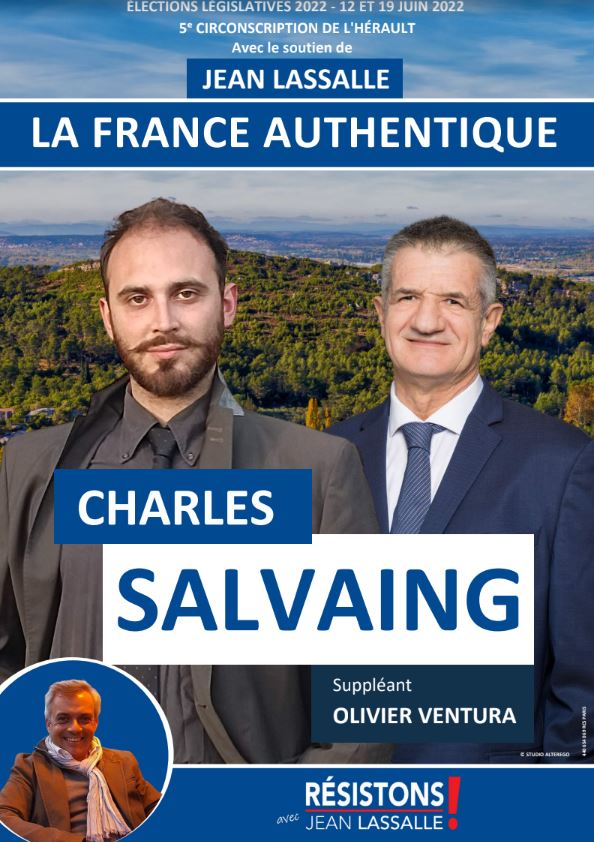charles salvaing affiche legislatives 2022 resistons 5e circonscription herault