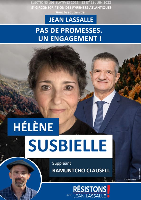 helene susbielle affiche legislatives 2022 resistons 5e circonscription pyrenees atlantiques