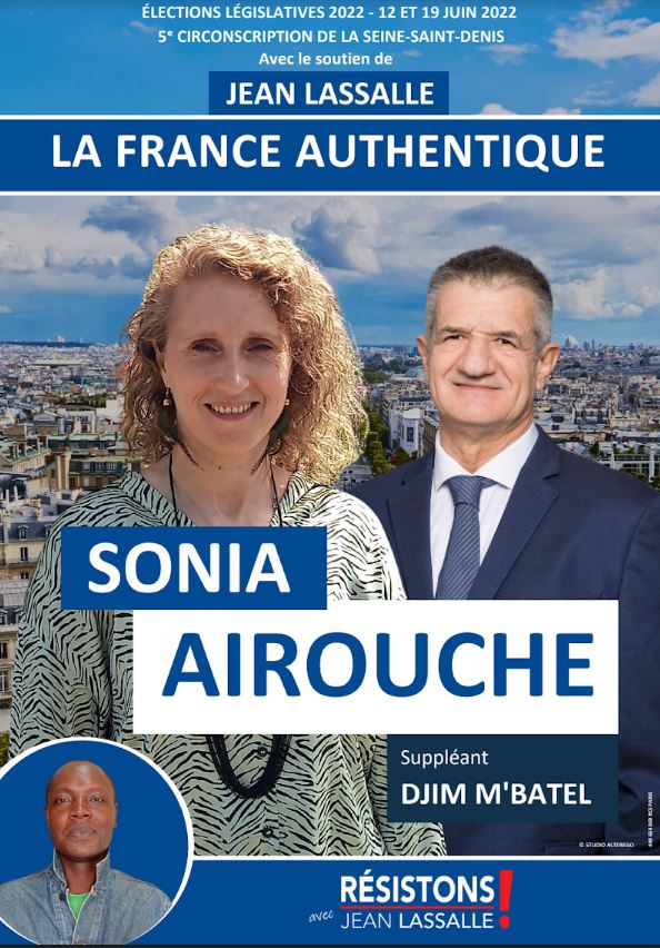 sonia airouche affiche legislatives 2022 resistons 5e circonscription seine saint denis
