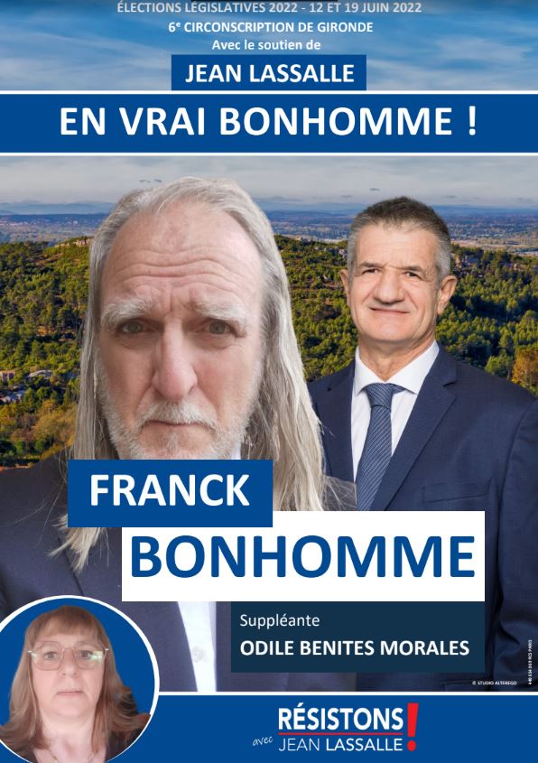 franck bonhomme affiche legislatives 2022 resistons 6e circonscription gironde