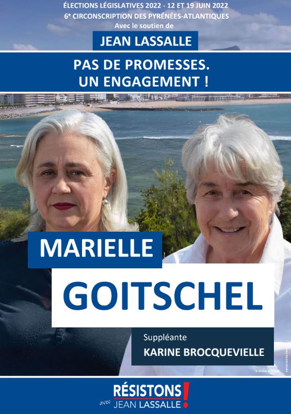 marielle goitschel affiche legislatives 2022 resistons 6e circonscription pyrenees atlantiques