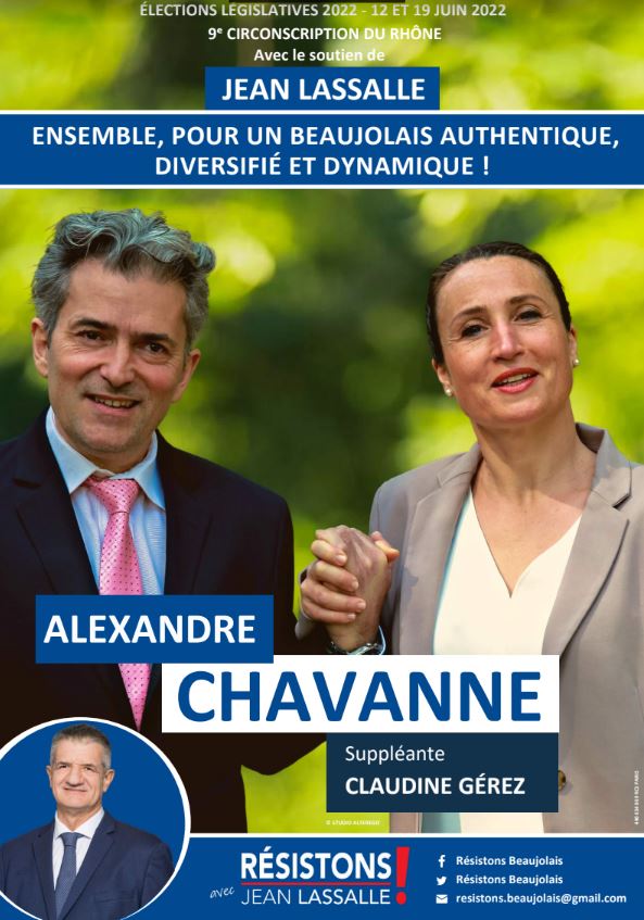 alexandre chavanne affiche legislatives 2022 resistons 9e circonscription rhone